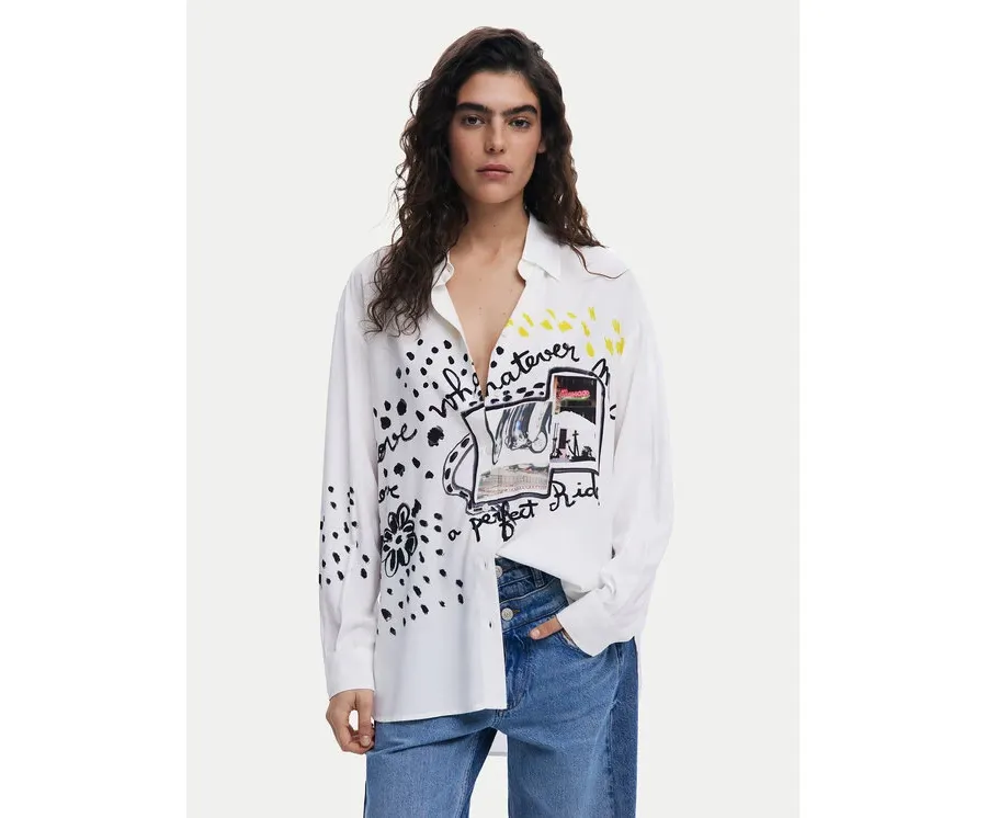 obrazek 1 Desigual Koszula Persefone 25SWCW41 Biały Loose Fit