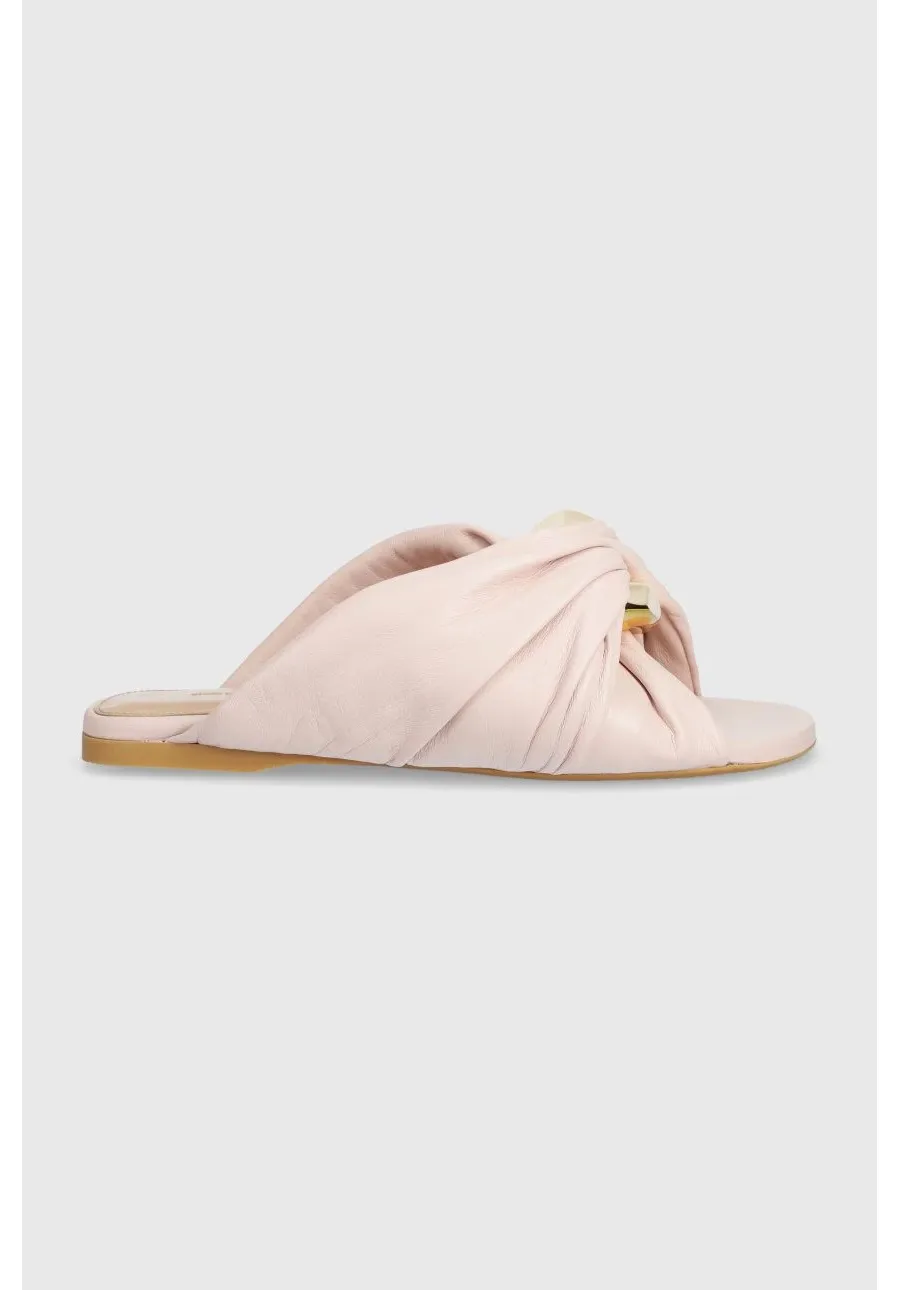 obrazek 1 JW Anderson klapki skórzane Corner Heel damskie kolor różowy ANW42061A