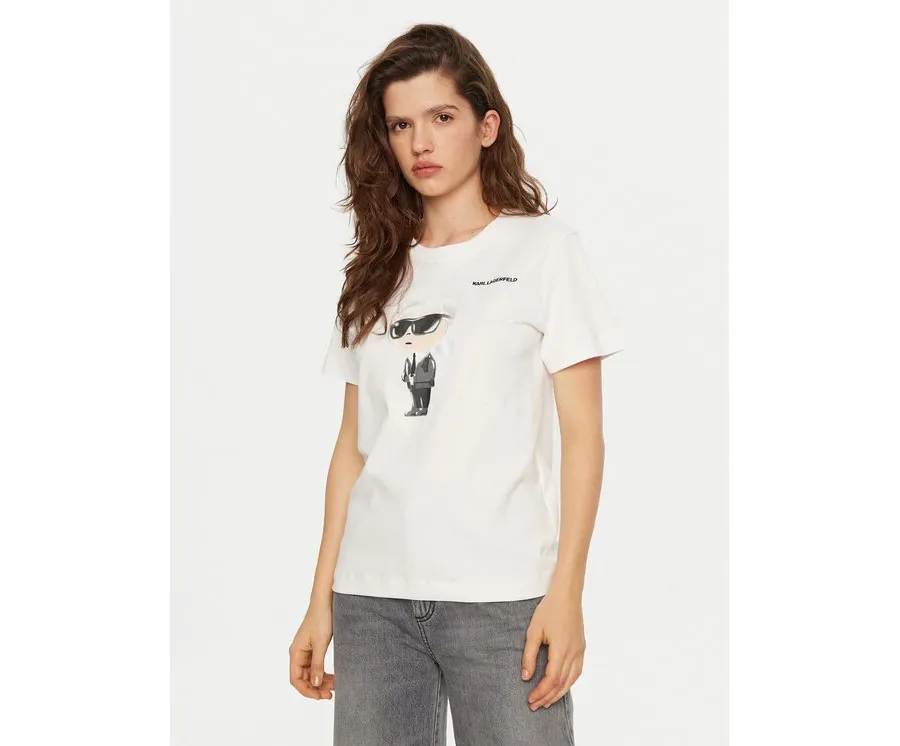 obrazek 1 KARL LAGERFELD T-Shirt A1W17130 Biały Regular Fit