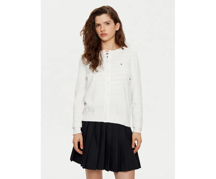 obrazek 1 Tommy Hilfiger Kardigan WW0WW42370 Biały Regular Fit