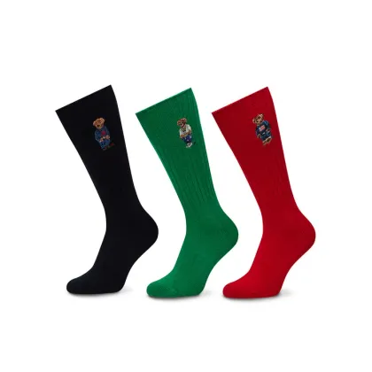 Zdjęcie Polo Ralph Lauren Zestaw 3 par wysokich skarpet męskich 449973049001 Kolorowy