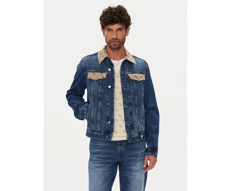 obrazek 1 Guess Kurtka jeansowa M5YXN1 D5KT3 Granatowy Regular Fit