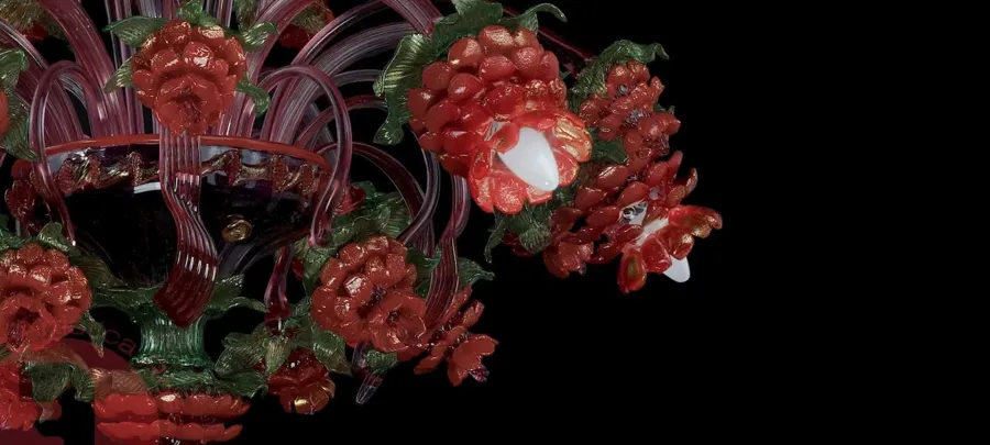 obrazek 2 Stylowy kwiatowy żyrandol ze szkła Murano - Vetreria Artistica Rosa