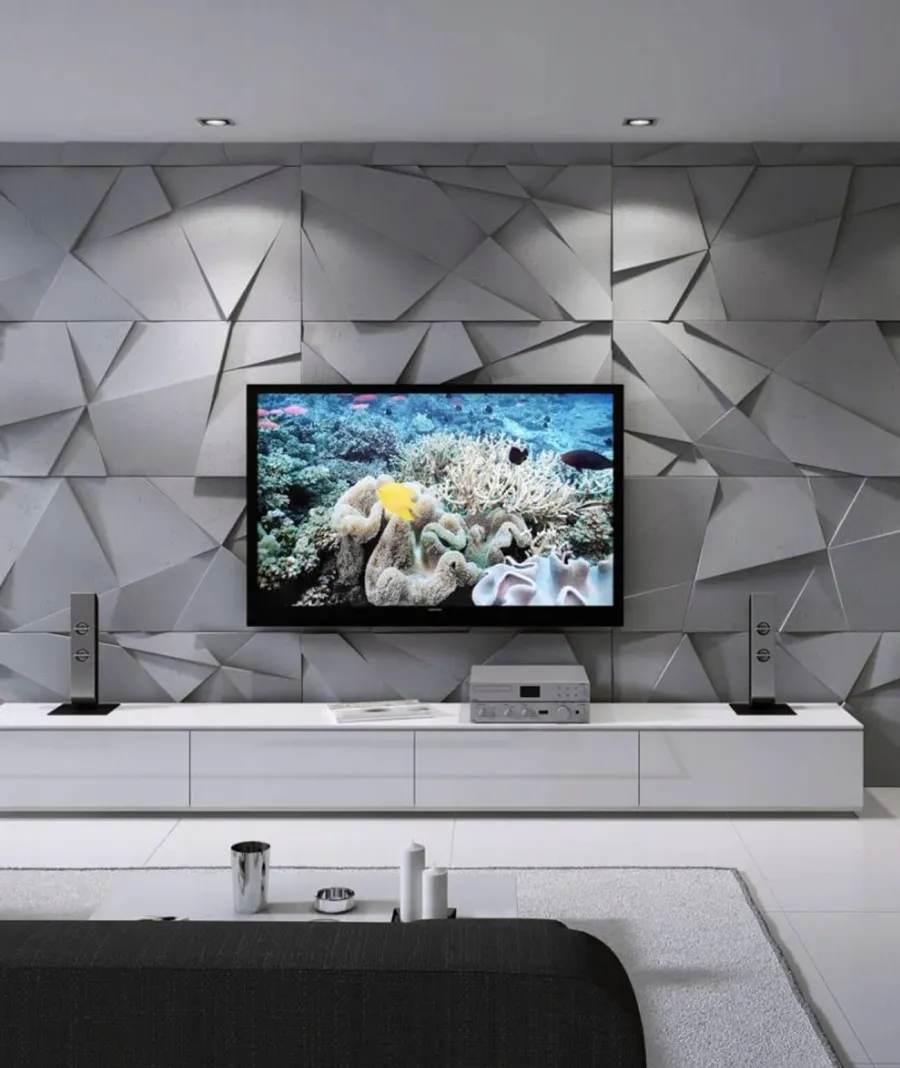 obrazek 1 120x60 cm VT - PB05 (S96 ciemny szary) KRYSZTAŁ - panel dekor 3D beton architektoniczny B