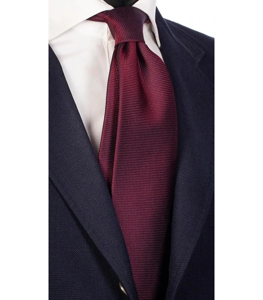 obrazek 1 Elegancki, bordowy krawat z mikrowzorem