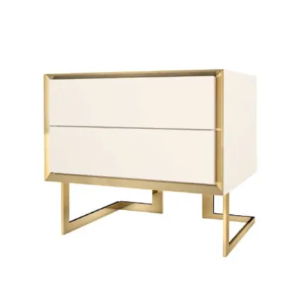 Zdjęcie Stolik nocny z dwoma szufladami w jasnym odcieniu - Ana Roque