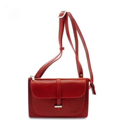 Zdjęcie Czerwona listonoszka ze skóry - Giudi