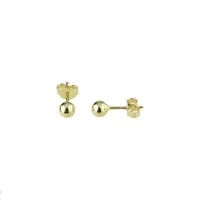 Picture Italian shiny ball-shaped earrings with a diameter of 5 mm