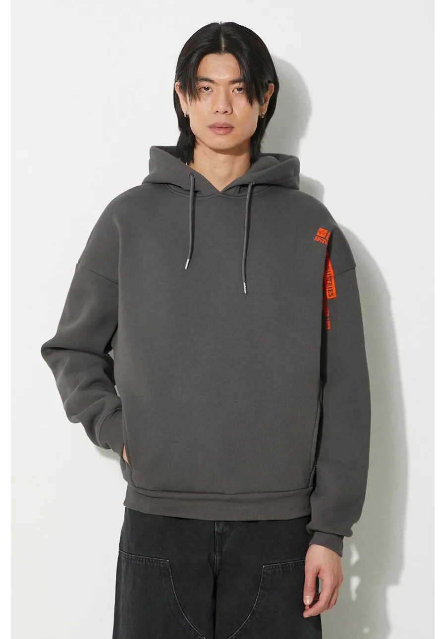 obrazek 1 Alpha Industries bluza Flock Logo Hoody męska kolor szary z kapturem z nadrukiem 146340