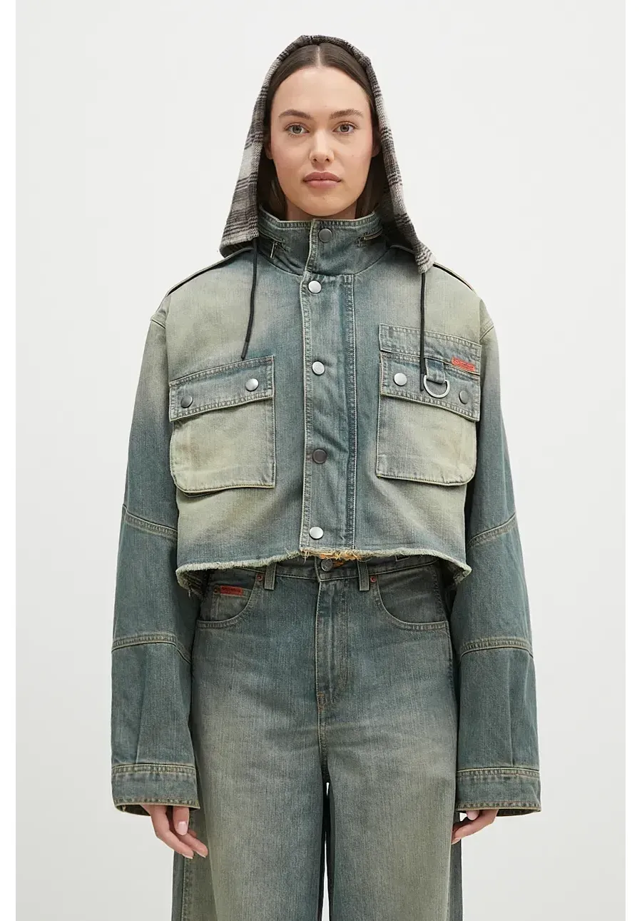 obrazek 1 Martine Rose kurtka Cut Denim Jacket damska kolor niebieski przejściowa oversize 236WD02501
