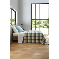 Zdjęcie Pled Avoriaz Bleu Paon z wełny i domieszką akrylu