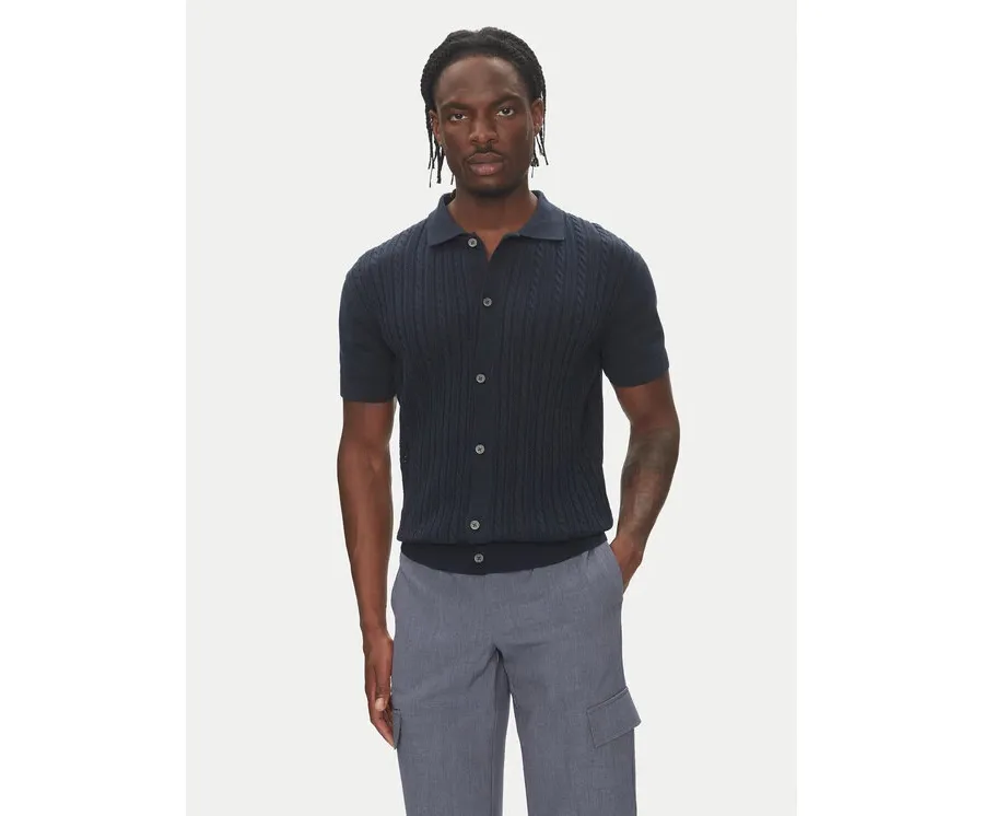 obrazek 1 Lindbergh Kardigan 30-804114 Granatowy Slim Fit