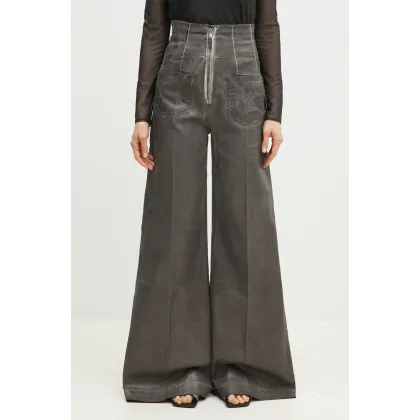 Zdjęcie Rick Owens DRKSHDW spodnie Dirt Cooper damskie kolor szary szerokie high waist DS01E3303.SCF