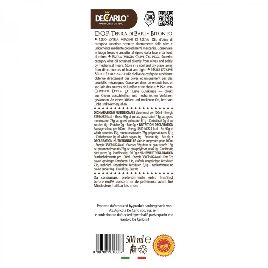 obrazek 2 Włoska oliwa z oliwek najwyższej jakości „Torre di Mossa”, 500 ml