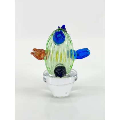 Zdjęcie Dekoracyjny kaktus z wielobarwnymi kwiatami ze szkła murano