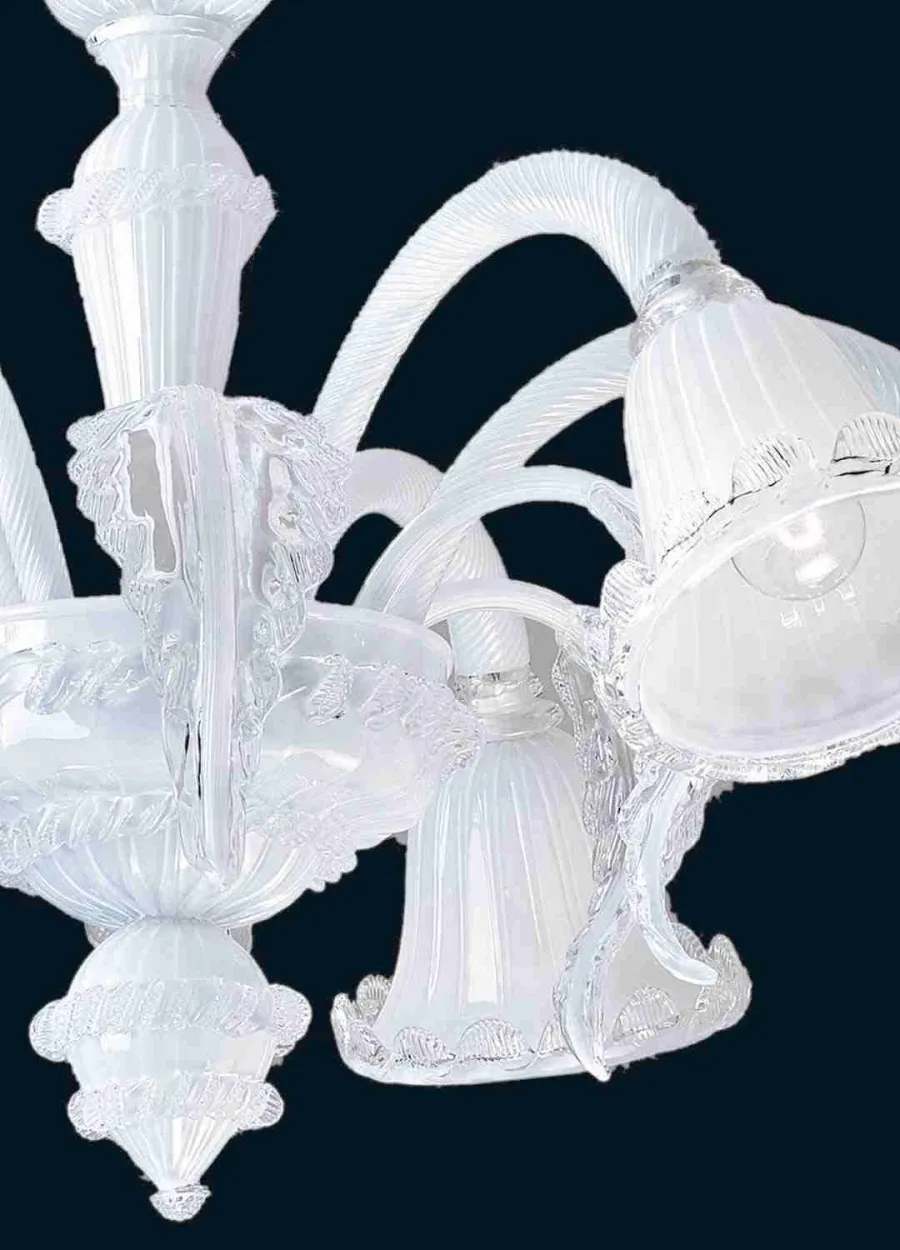 obrazek 2 Luksusowa biała lampa sufitowa ze szkła Murano