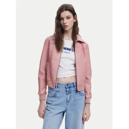 Zdjęcie Desigual Kurtka z imitacji skóry 25SWEW47 Różowy Loose Fit