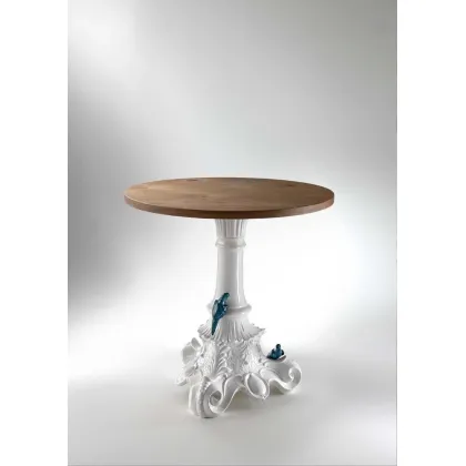 Picture Elegant ceramic table with an oak top for the dining room - Luxury Products