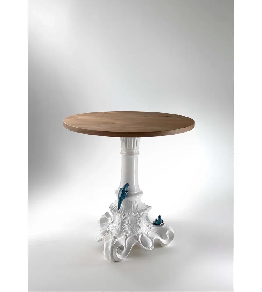 obrazek 1 Elegancki ceramiczny stół z dębowym blatem do jadalni - Luxury Products
