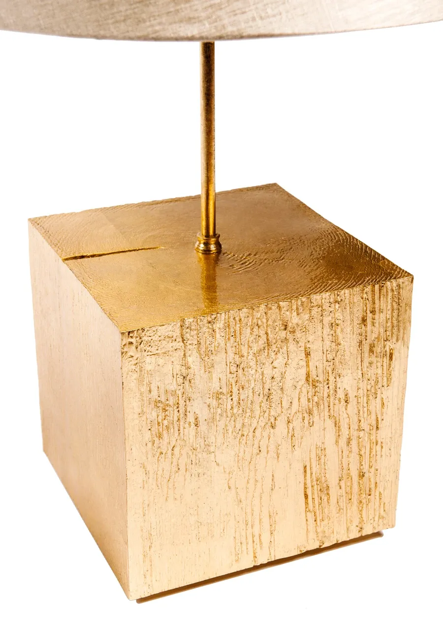 obrazek 2 Lampa stołowa wykonana z mosiądzu z abażurem w kolorze kości słoniowej - Ginger & Jagger