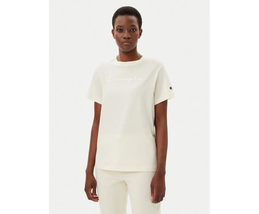obrazek 1 Champion T-Shirt 117650 Écru Slim Fit