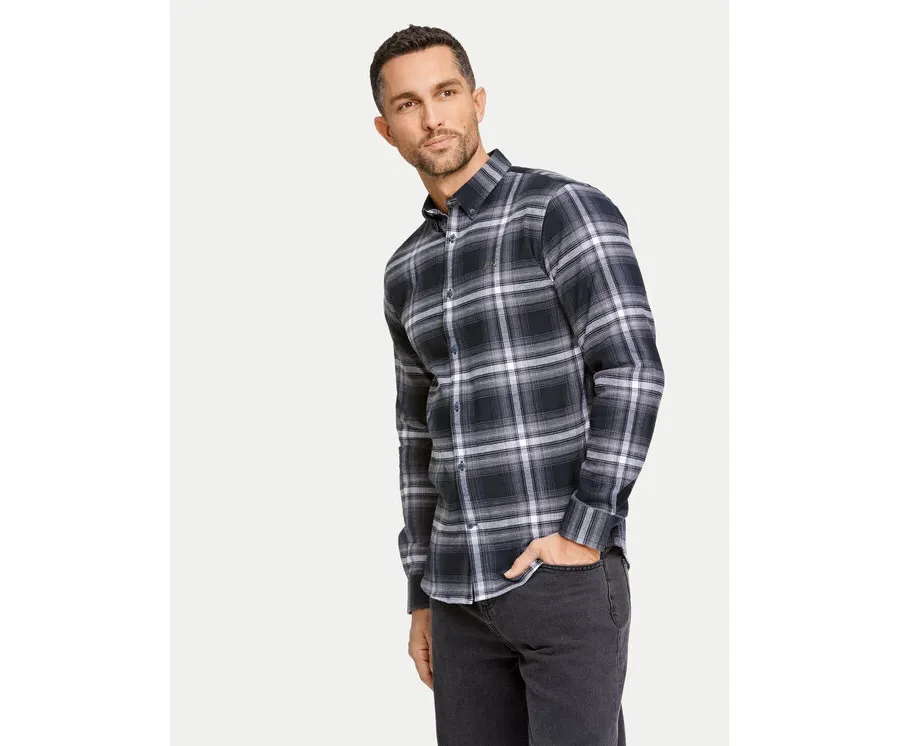 obrazek 1 Lindbergh Koszula 30-225054 Szary Relaxed Fit