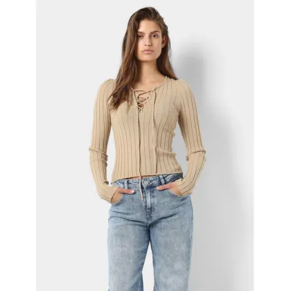Zdjęcie Noisy May Bluzka Freya 27028880 Beżowy Slim Fit