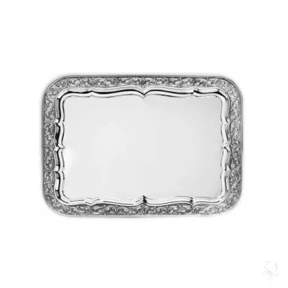 Zdjęcie Prostokątna srebrna taca w stylu klasycznym - Zaramella Argenti