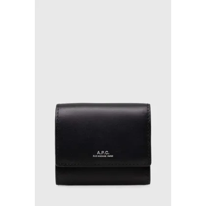Zdjęcie A.P.C. portfel skórzany Compact Lois Small kolor czarny PXBMW.H63453.LZZ