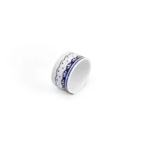 Picture Stylish porcelain napkin ring with blue decoration - Leander