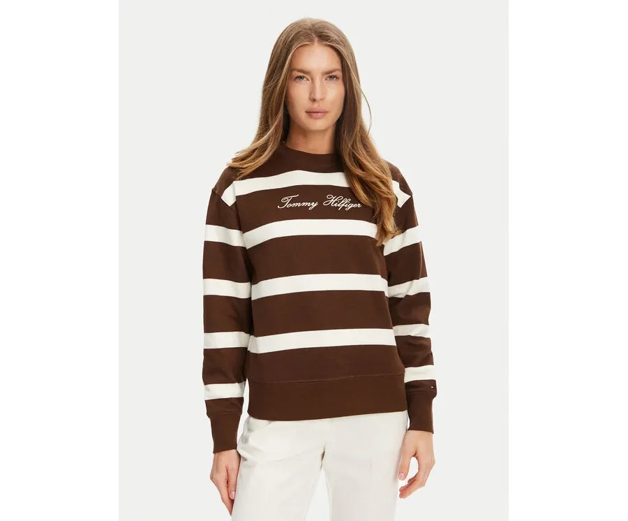 obrazek 1 Tommy Hilfiger Bluza Script WW0WW45743 Brązowy Regular Fit