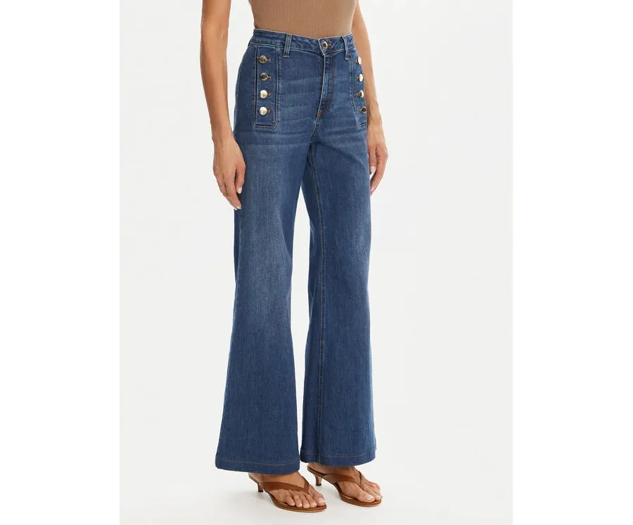 obrazek 1 ViCOLO Jeansy DD5078 Niebieski Wide Leg