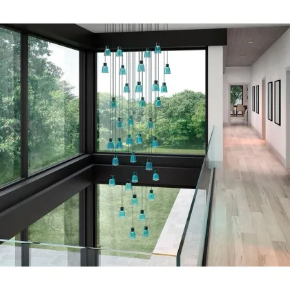 Zdjęcie Ekskluzywna lampa wisząca ze szkła borokrzemowego - 36 elementów