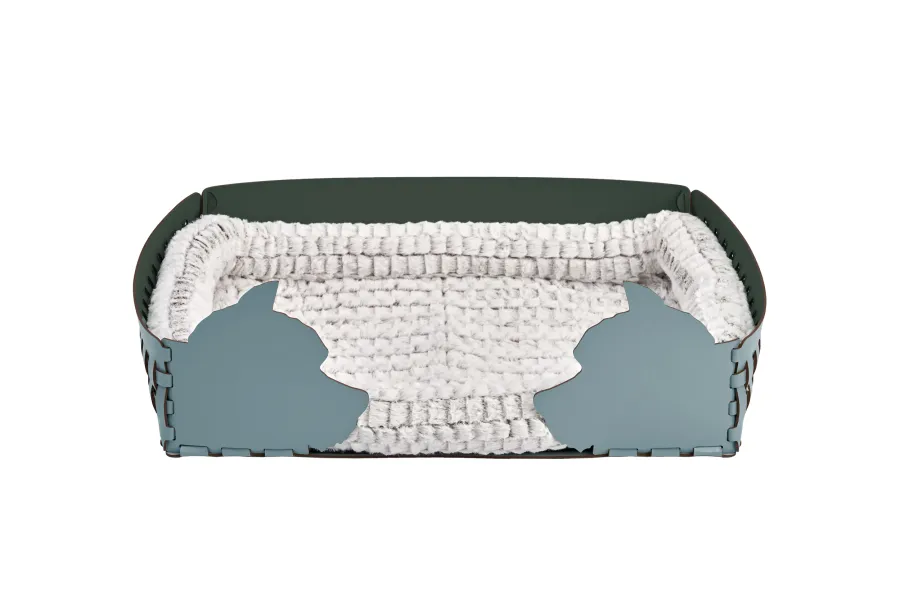 obrazek 1 Designerskie legowisko dla psa 60x42xH15 cm w jasnobłękitnym pastelowym kolorze