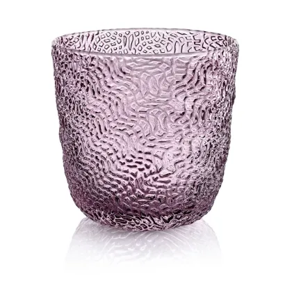 Zdjęcie Zestaw 6 ametystowych delikatnie zdobionych szklanek do wody Tricot – IVV