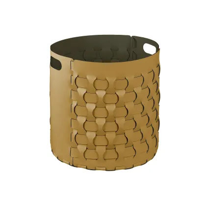 Zdjęcie Stylowy kosz Dubai Ø40xH40 cm w kolorze musztardowym