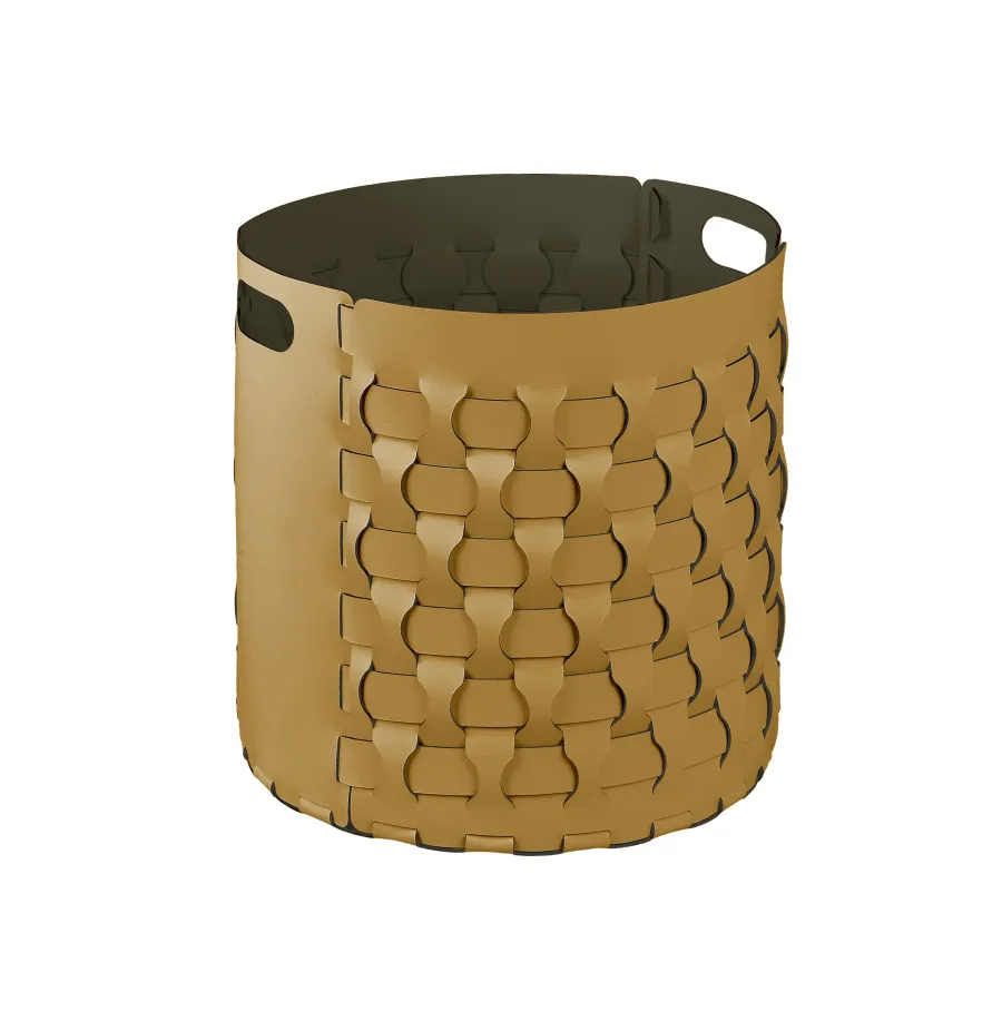 obrazek 1 Stylowy kosz Dubai Ø40xH40 cm w kolorze musztardowym