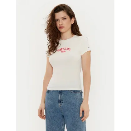 Zdjęcie Tommy Jeans T-Shirt DW0DW19435 Écru Slim Fit