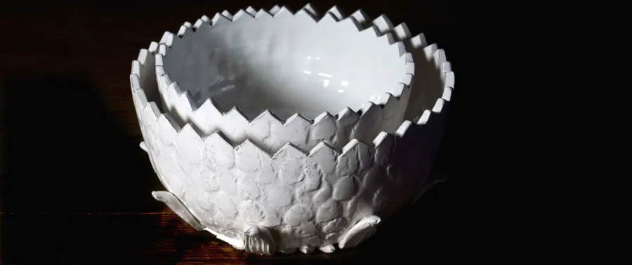 obrazek 4 Luksusowa mała ceramiczna biała doniczka 38 cm - Virginia Casa