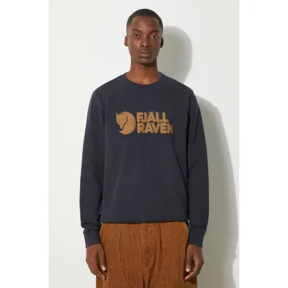 Zdjęcie Fjallraven bluza bawełniana Logo Sweater męska kolor granatowy F84142
