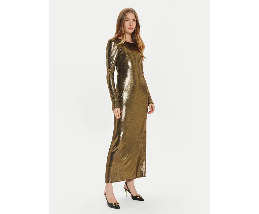 obrazek 1 TWINSET Sukienka koktajlowa 242TT2360 Złoty Slim Fit