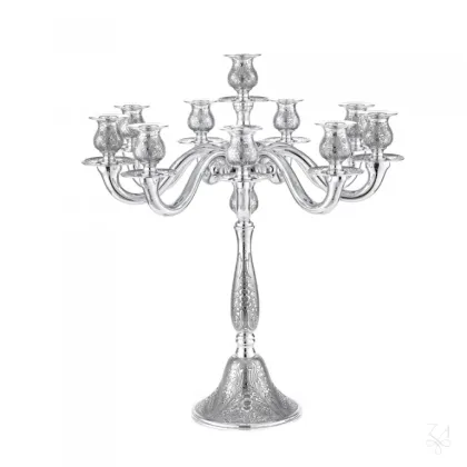 Zdjęcie Ekskluzywny srebrny świecznik Poppy na 10 świec - Zaramella Argenti