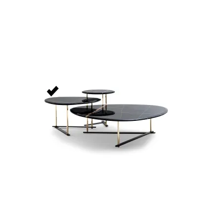 Zdjęcie Metal i marmur - ekskluzywny stolik kawowy 80x80x44cm z Włoch - Ulivi Salotti