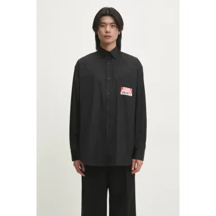 Zdjęcie VETEMENTS koszula bawełniana For Rent Classic męska kolor czarny relaxed z kołnierzykiem klasycznym UA66SH450B
