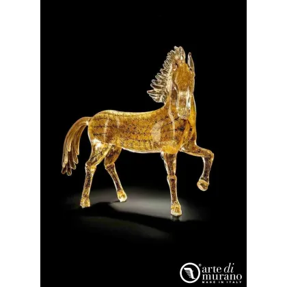 Zdjęcie Elegancka figura konia ze szkła Murano rozmiar S