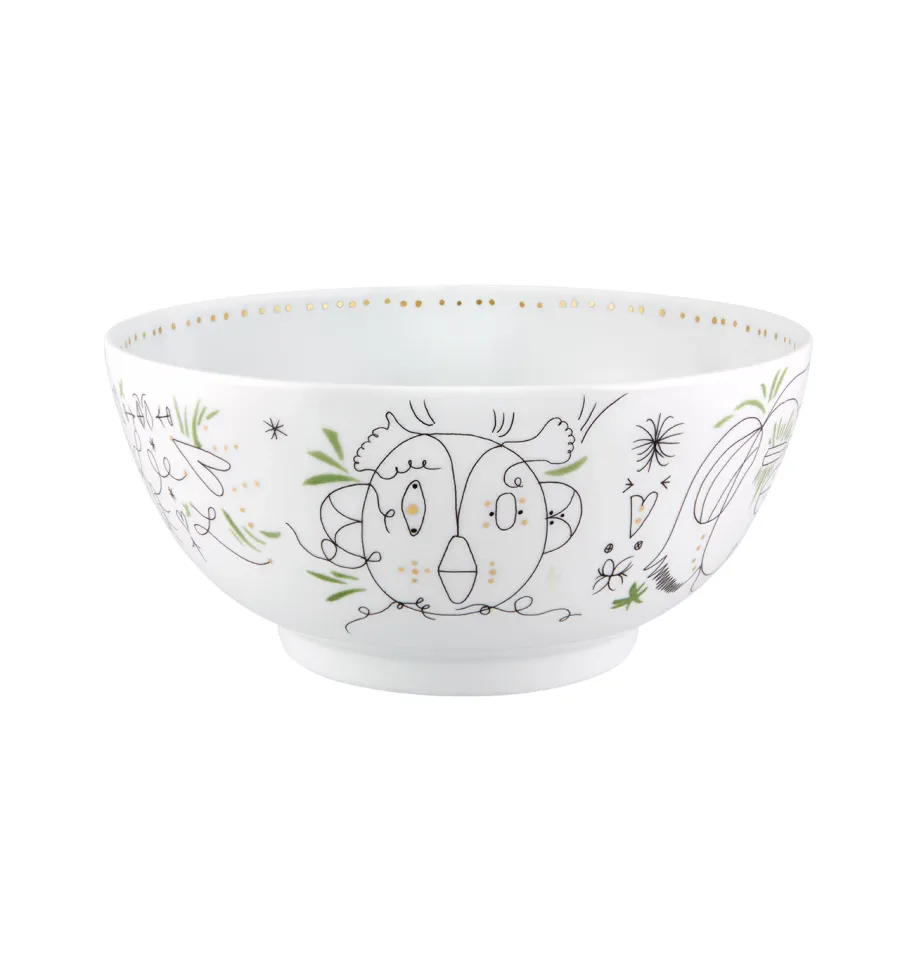 obrazek 1 Porcelanowa duża miska na sałatki Folkifunki z rysunkowym motywem - Vista Alegre