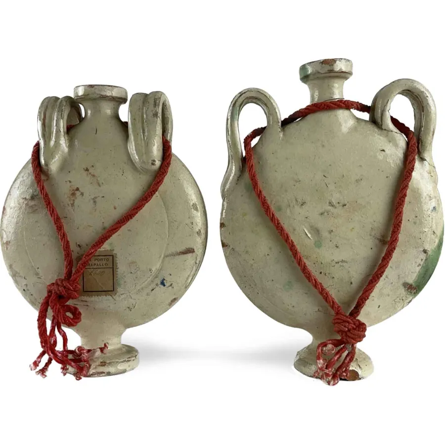 obrazek 2 Para ceramicznych butelek na wodę dla podróżnych z końca XIX wieku