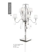Picture Chrome lamp with Swarovski crystal pendants, rhinestones and white lampshades - Il Paralume Marina