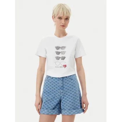 Zdjęcie KARL LAGERFELD T-Shirt A2W17103 Biały Regular Fit