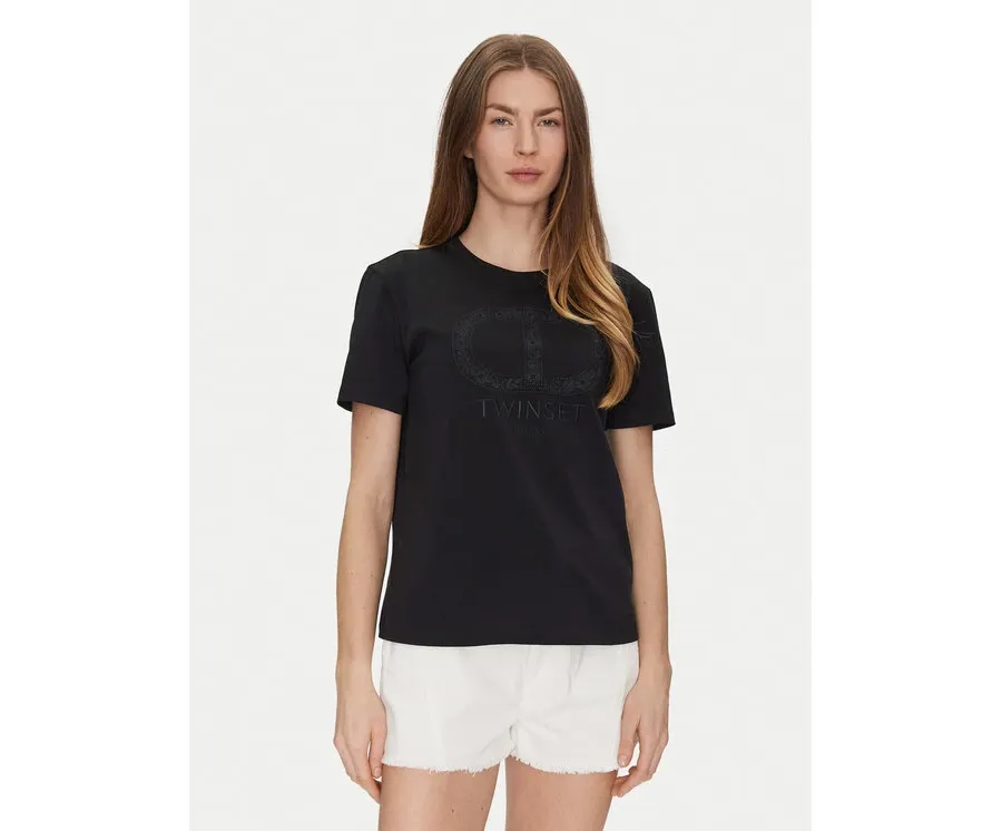 obrazek 1 TWINSET T-Shirt 251TP2072 Czarny Regular Fit